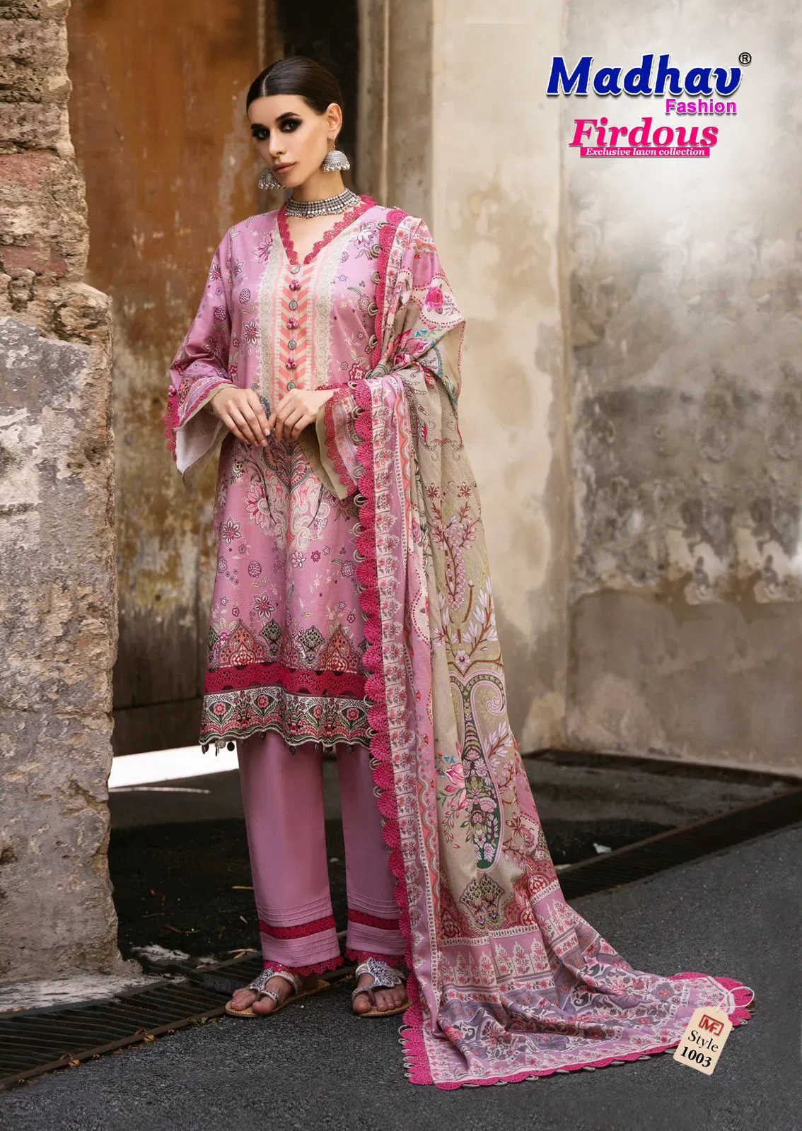 Firdous Vol 3 By Madhav Lawn Cotton Pakistani Dress Material Wholesale Online
